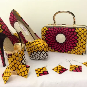 Classic Cotton Trio - Handbag, Vanity Bag & Shoes