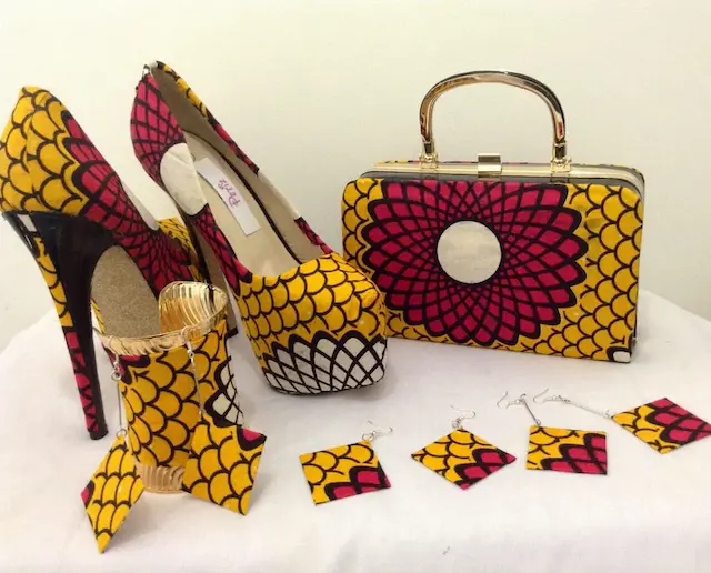 Classic Cotton Trio - Handbag, Vanity Bag & Shoes